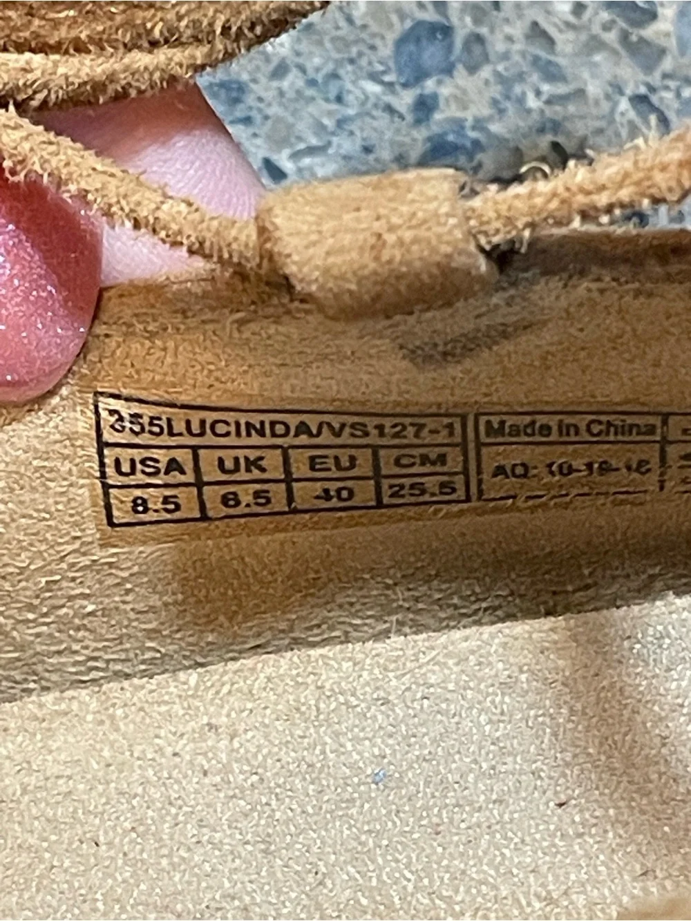 Gorgeous Camel Suede Vionic Lucinda Tan Lace-Up Pointed Toe Ballet Flat Sz 8.5